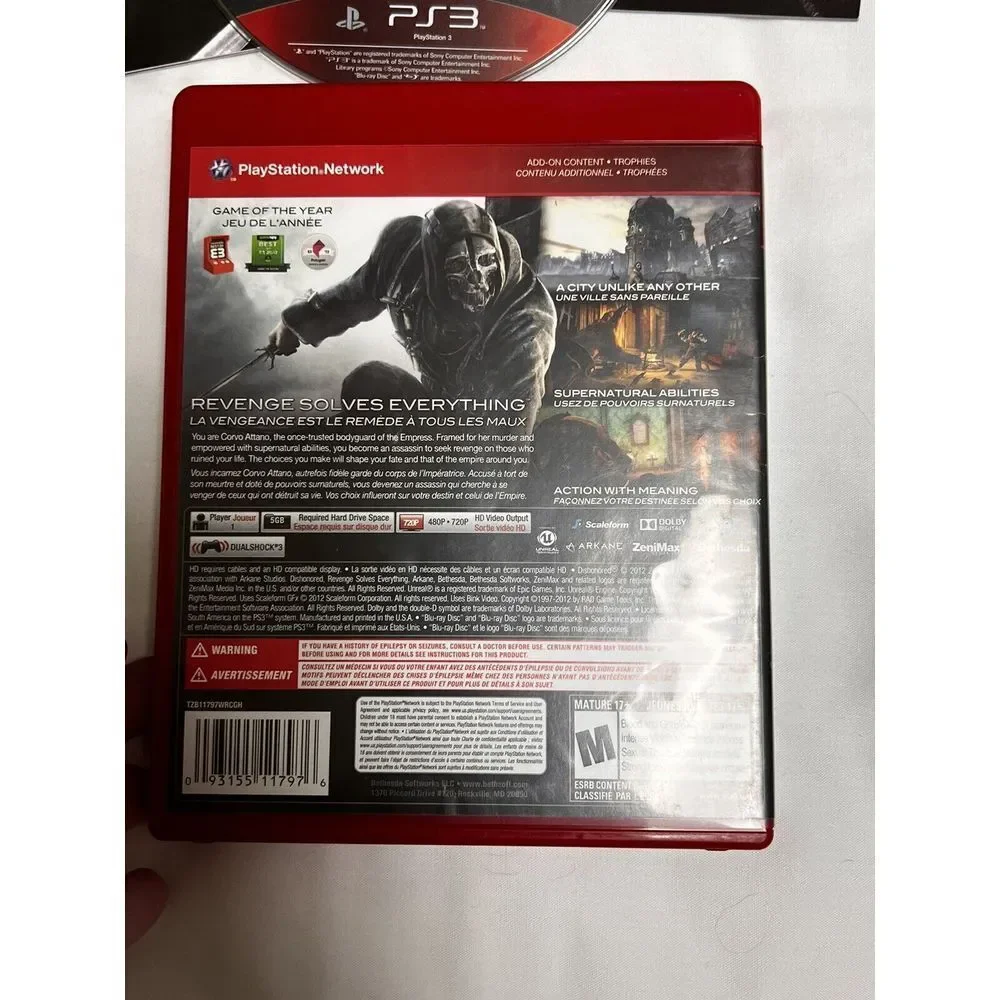 Dishonored Greatest Hits Sony PlayStation 3 PS3 Bethesda Action‎ Stealth Game